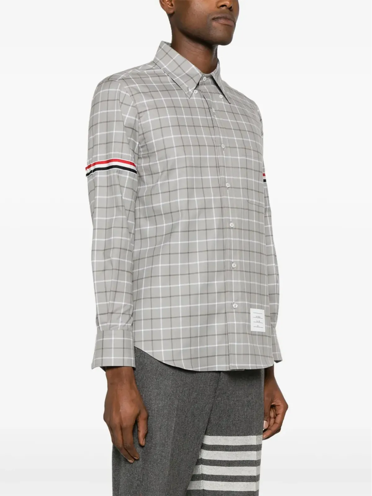 Thom Browne タッターサルチェック柄 コットンシャツ - グレー - 画像3