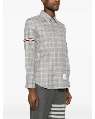 Thom Browne タッターサルチェック柄 コットンシャツ - グレー - サムネイル3