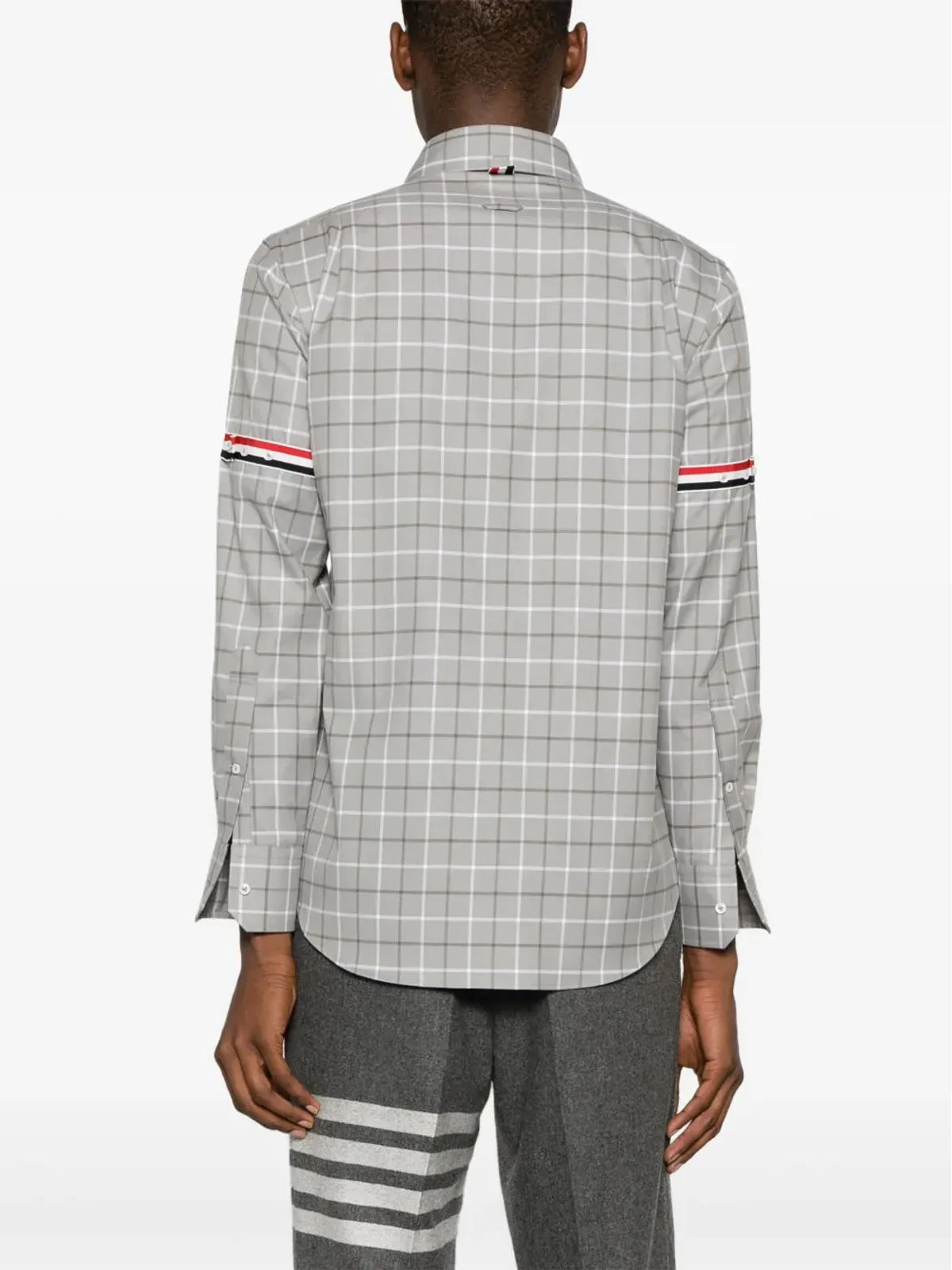 Thom Browne タッターサルチェック柄 コットンシャツ - グレー - 画像4