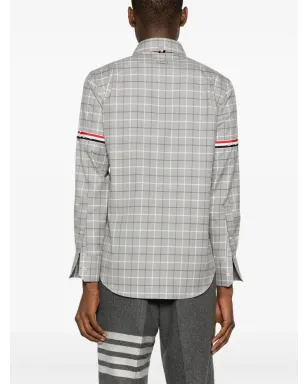Thom Browne タッターサルチェック柄 コットンシャツ - グレー - サムネイル4