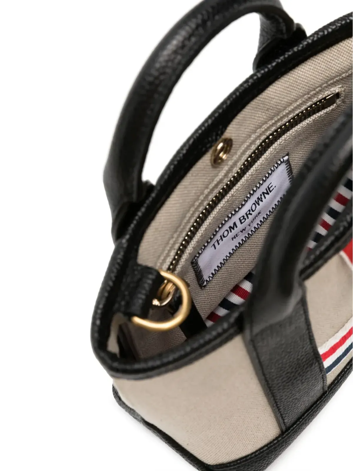 Thom Browne ミニ ツール レザー トート バッグ - ブラック - 画像4