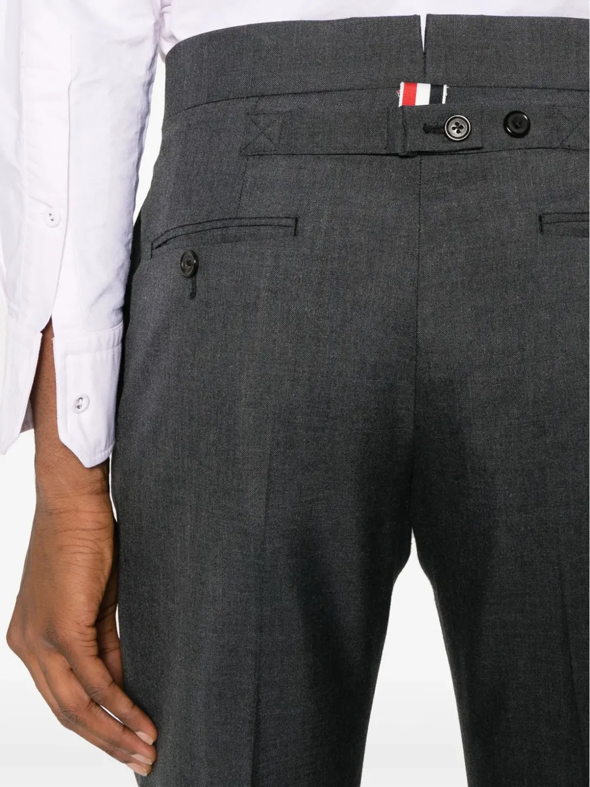 Thom Browne ミッドライズ スキニー・レッグ テーラードパンツ - グレー - 画像5