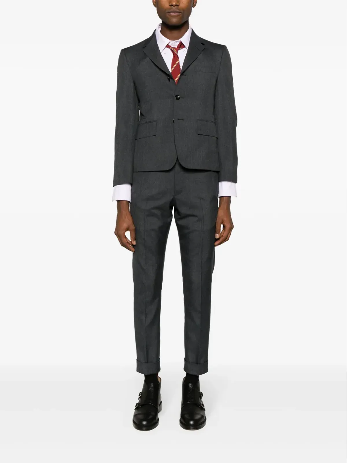 Thom Browne ミッドライズ スキニー・レッグ テーラードパンツ - グレー - 画像2