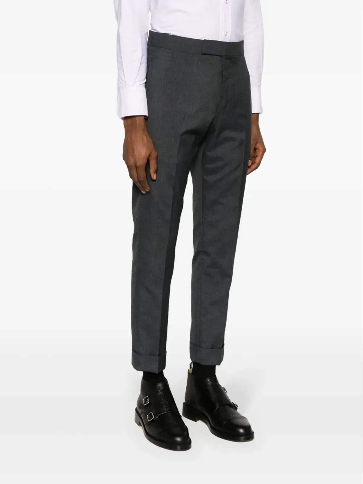 Thom Browne ミッドライズ スキニー・レッグ テーラードパンツ - グレー - 画像3