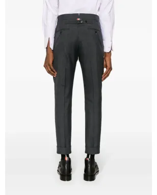 Thom Browne ミッドライズ スキニー・レッグ テーラードパンツ - グレー - サムネイル4