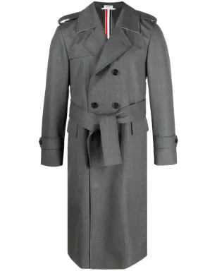 Thom Browne ウール ダブルブレスト トレンチコート - グレー - サムネイル1