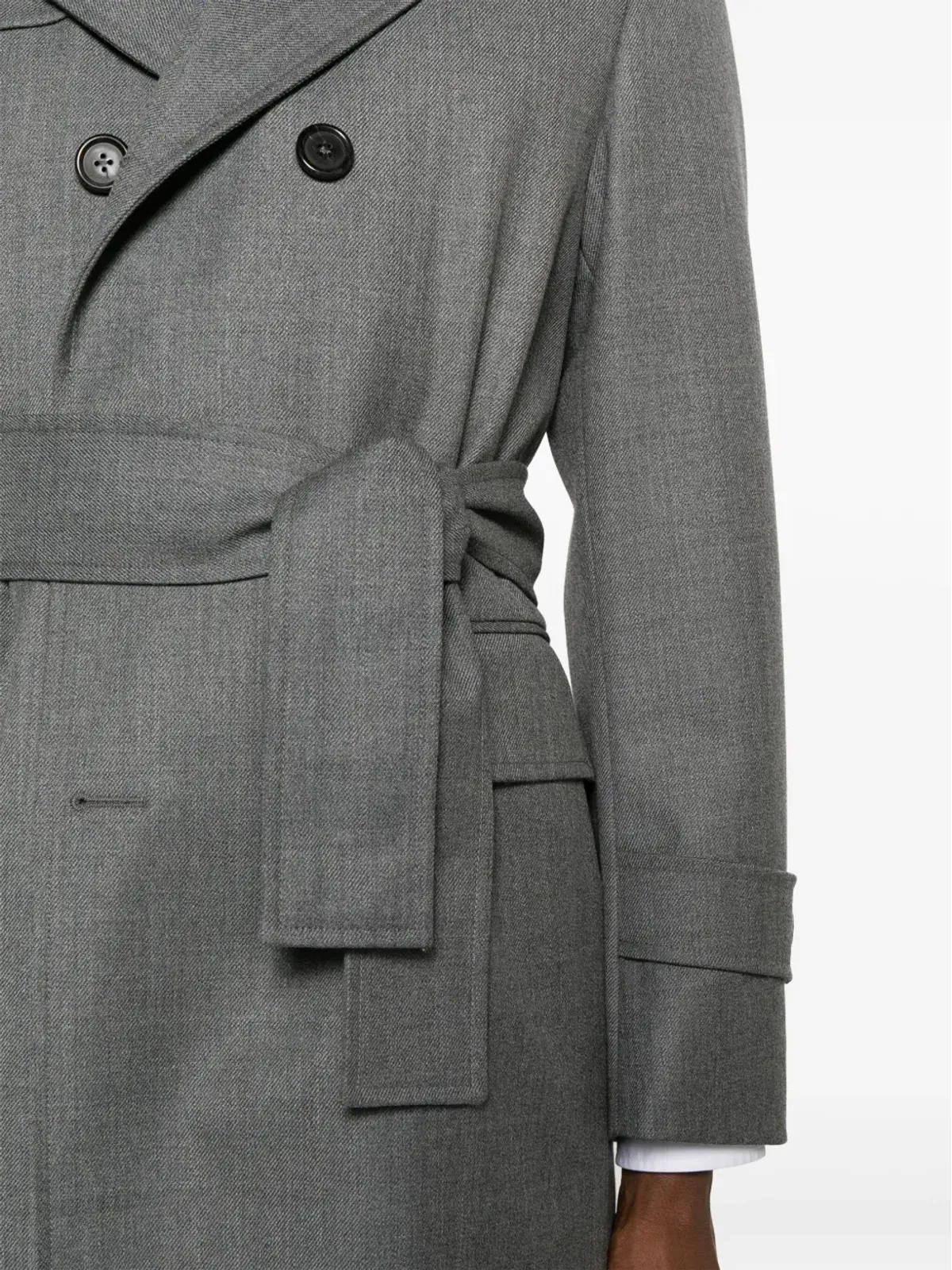 Thom Browne ウール ダブルブレスト トレンチコート - グレー - 画像5