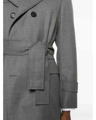 Thom Browne ウール ダブルブレスト トレンチコート - グレー - サムネイル5