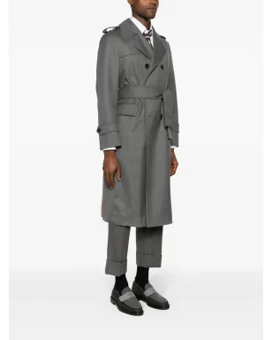Thom Browne ウール ダブルブレスト トレンチコート - グレー - サムネイル3