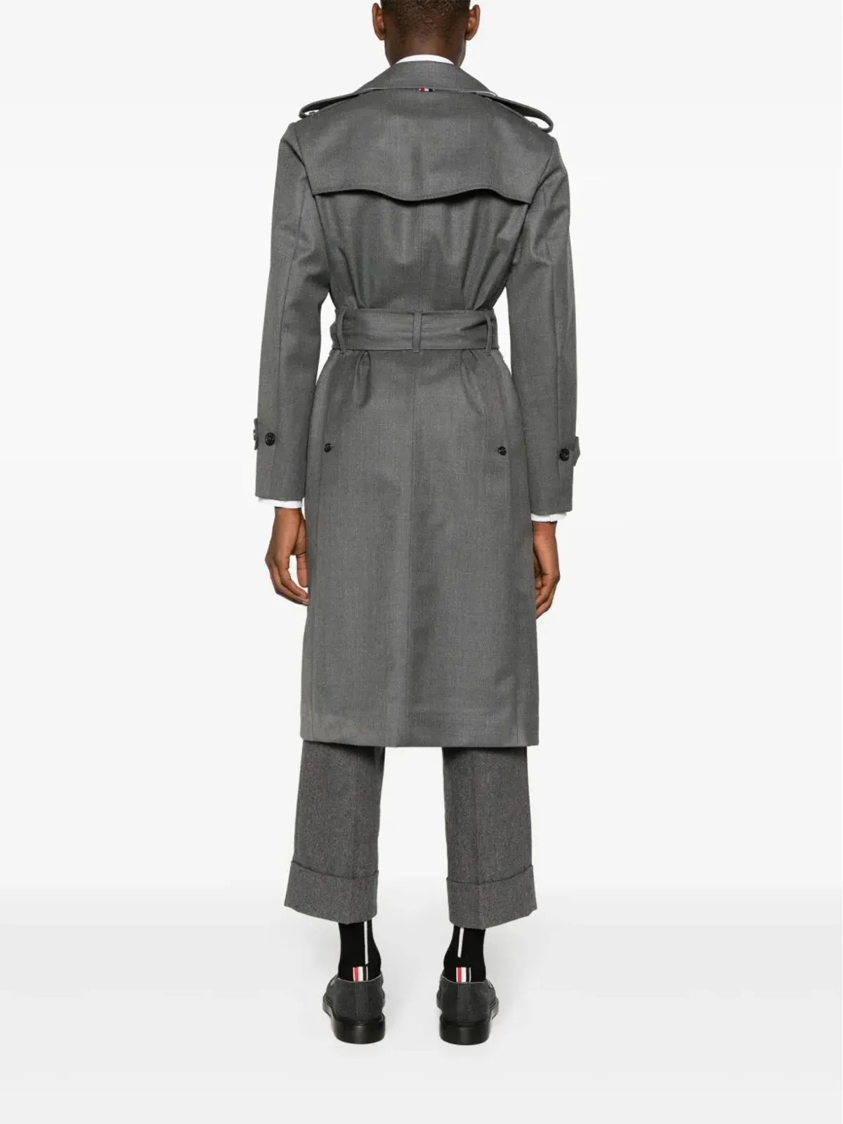 Thom Browne ウール ダブルブレスト トレンチコート - グレー - 画像4