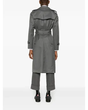 Thom Browne ウール ダブルブレスト トレンチコート - グレー - サムネイル4
