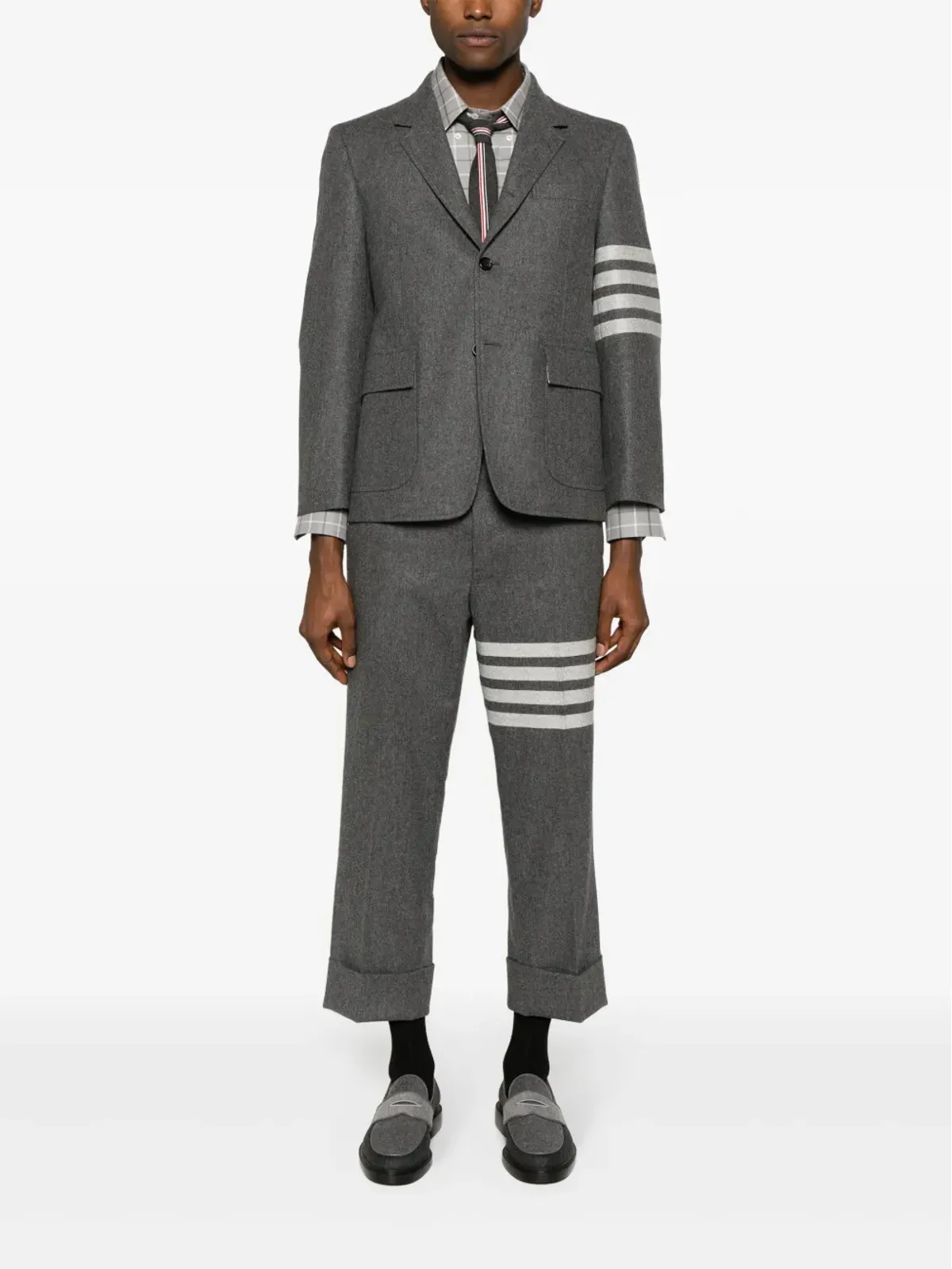 Thom Browne ローライズ ドロップクロッチ テーラードパンツ グレー - 画像2