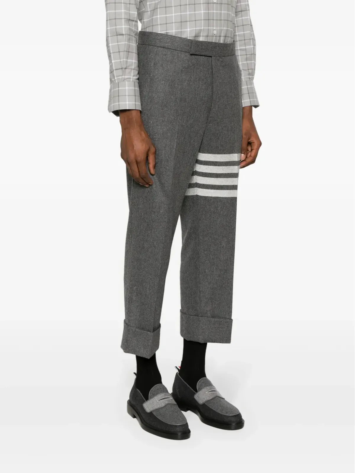 Thom Browne ローライズ ドロップクロッチ テーラードパンツ グレー - 画像3