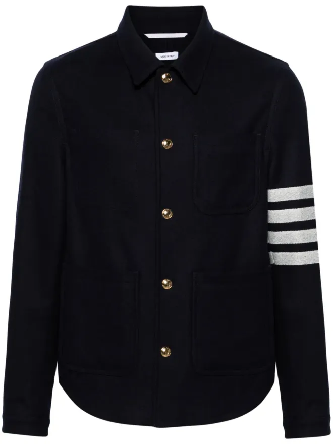 Thom Browne Thom Browne 4バー フェルト仕上げ シャツジャケット - ブルーの商品画像