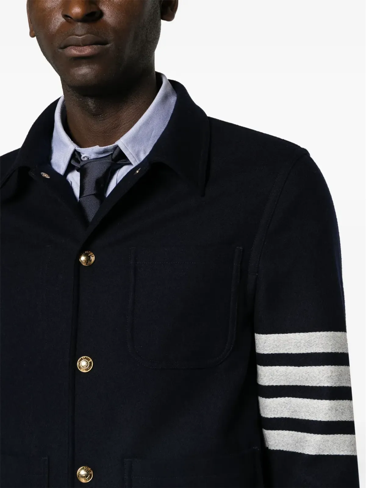 Thom Browne 4バー フェルト仕上げ シャツジャケット - ブルー - 画像5