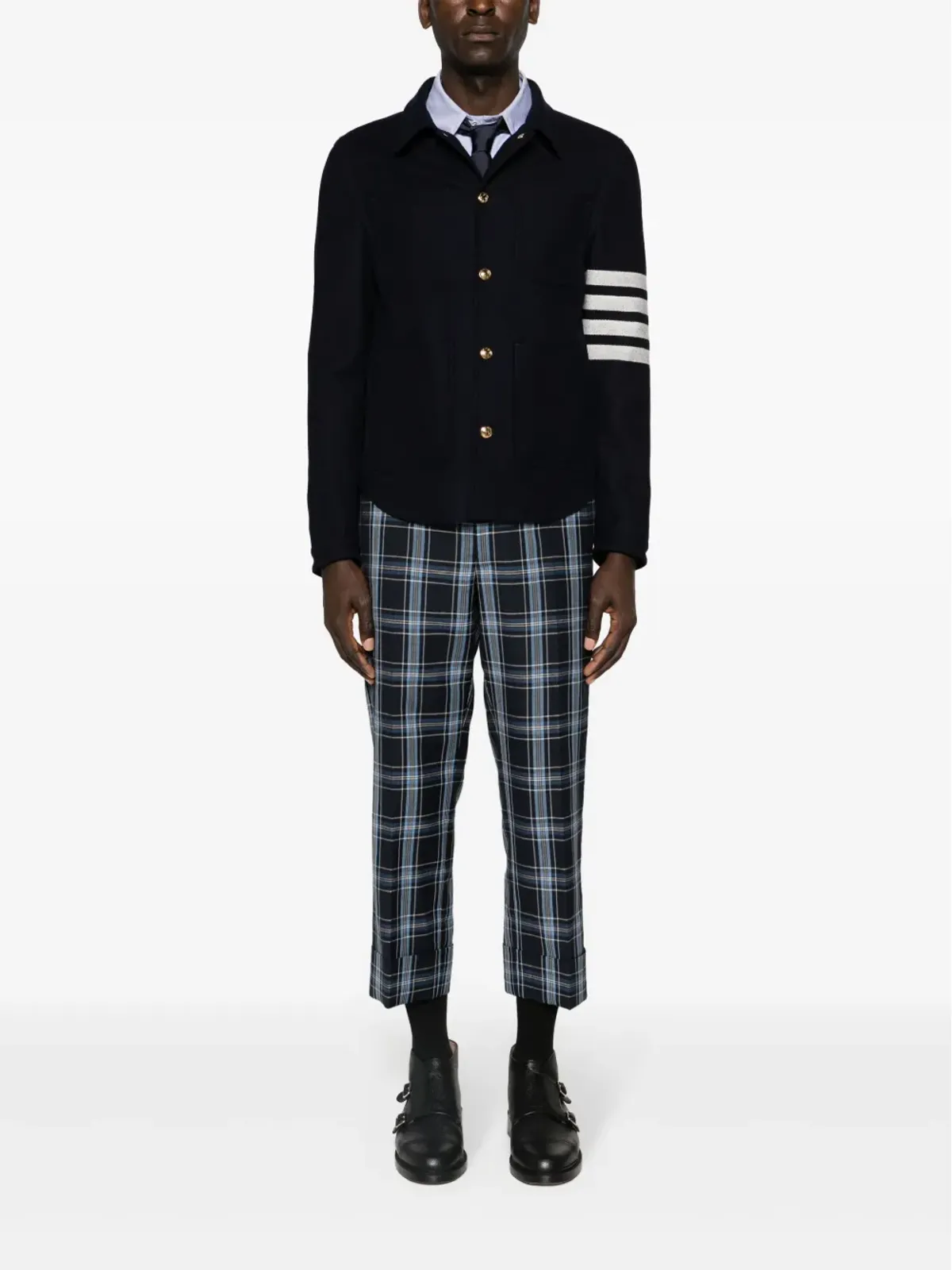 Thom Browne 4バー フェルト仕上げ シャツジャケット - ブルー - 画像2