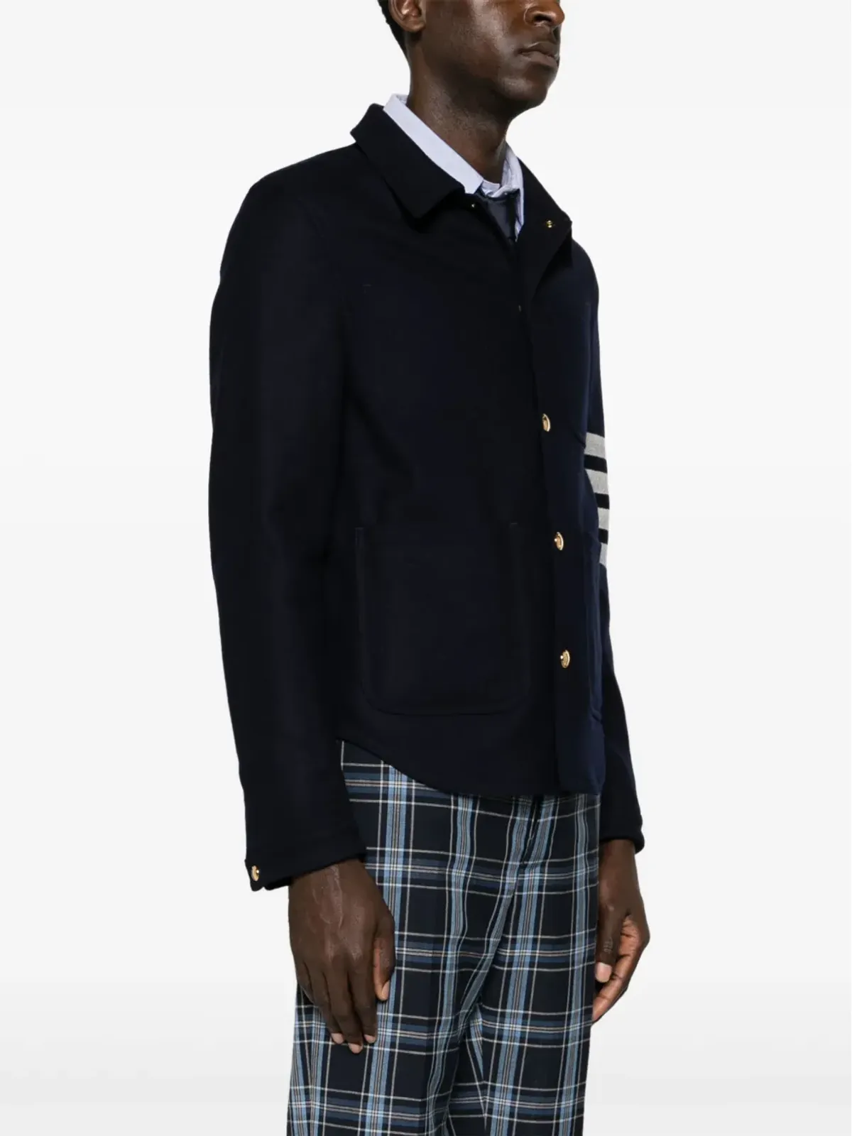 Thom Browne 4バー フェルト仕上げ シャツジャケット - ブルー - 画像3