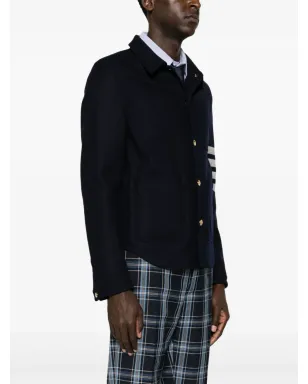 Thom Browne 4バー フェルト仕上げ シャツジャケット - ブルー - サムネイル3
