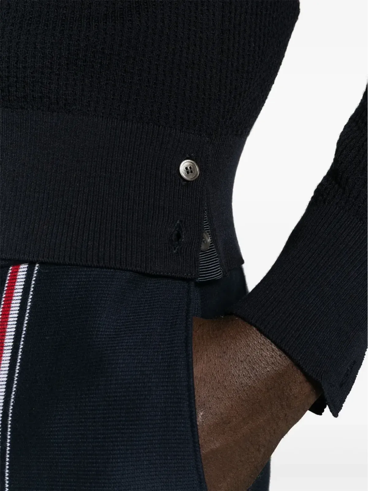 Thom Browne ワッフルニット ウール カーディガン - ブルー - 画像5