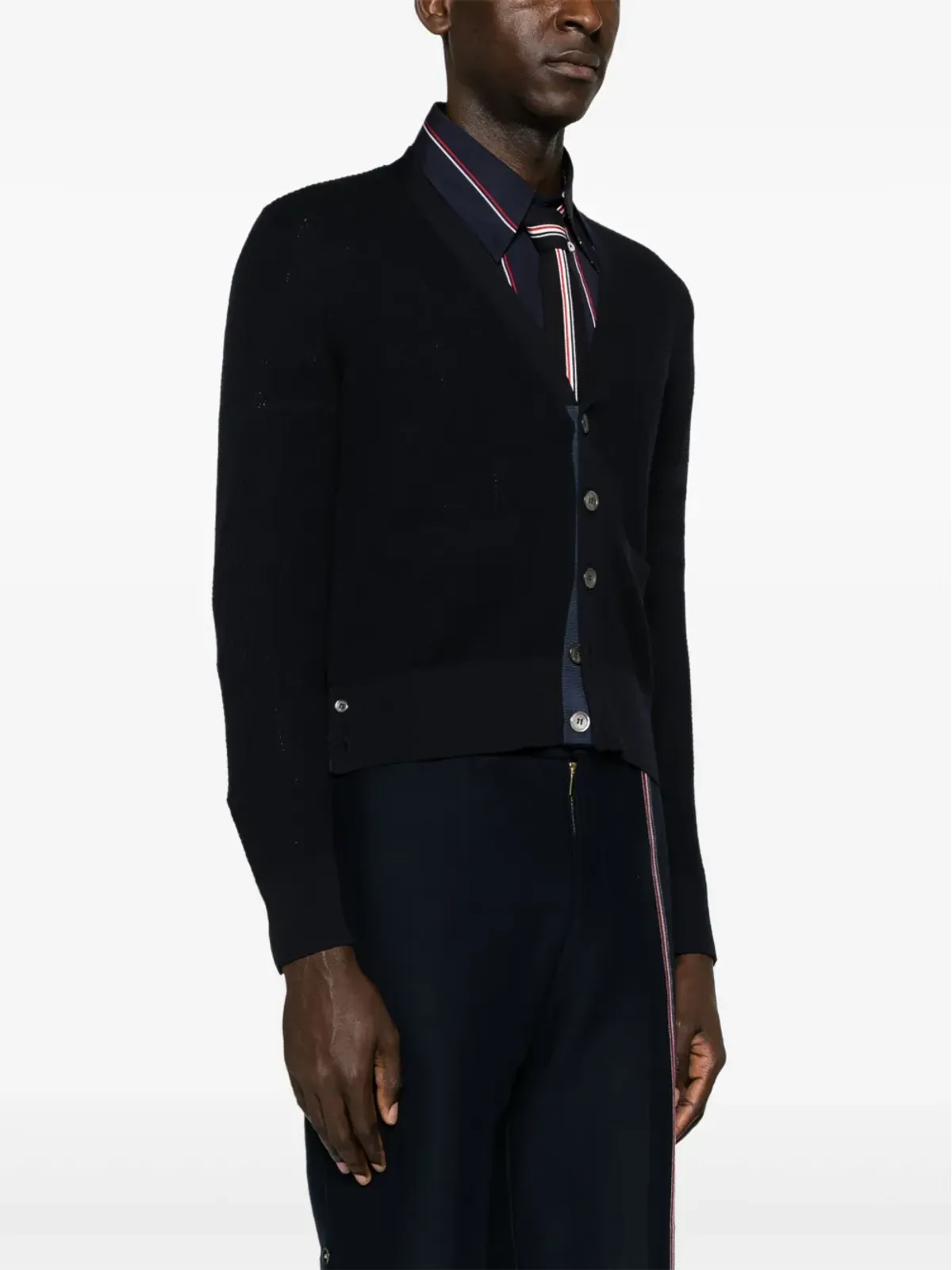 Thom Browne ワッフルニット ウール カーディガン - ブルー - 画像3