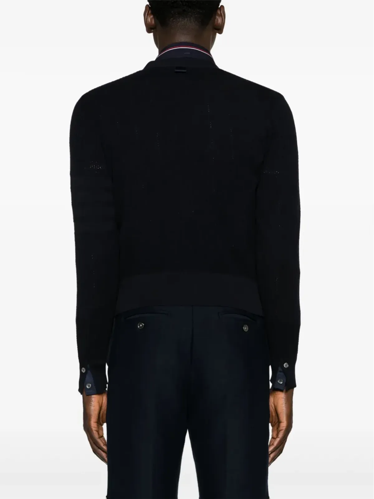 Thom Browne ワッフルニット ウール カーディガン - ブルー - 画像4