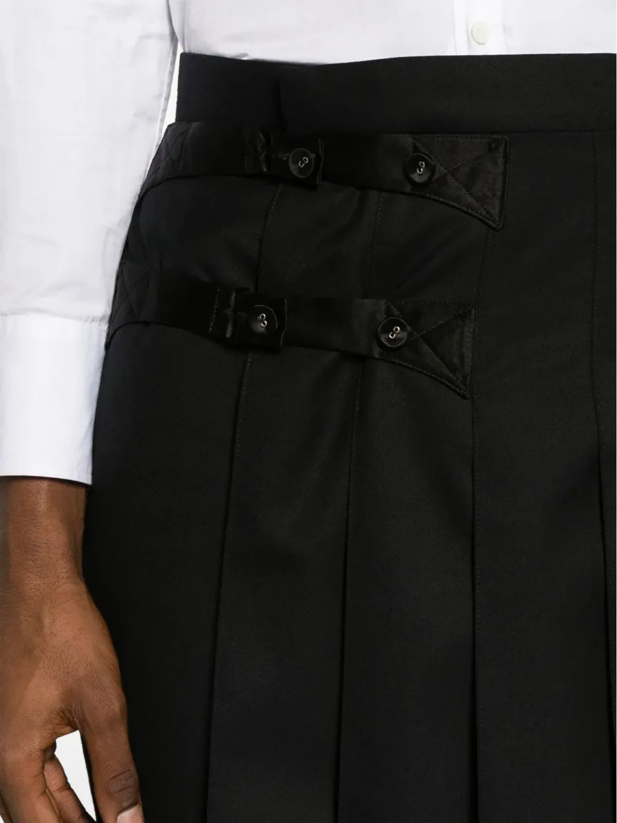 Thom Browne プリーツ入り膝丈ウールスコーツ - 画像5