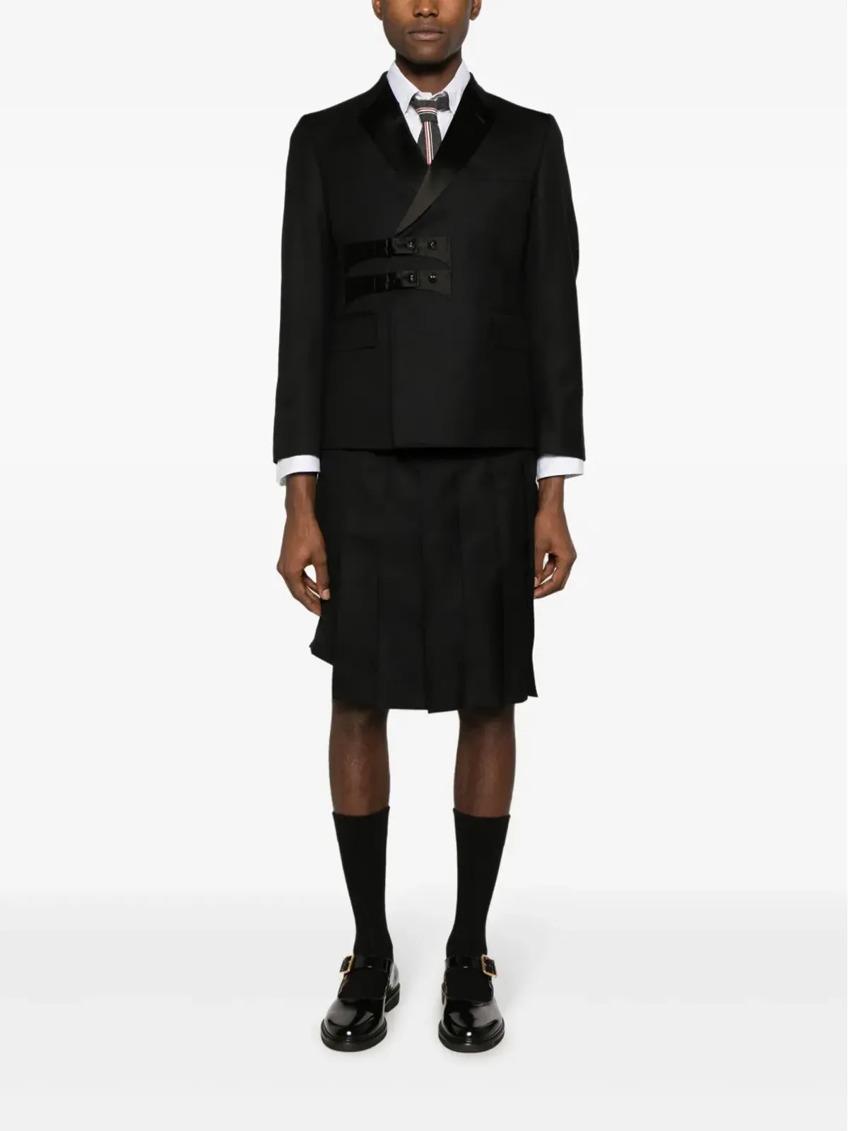 Thom Browne プリーツ入り膝丈ウールスコーツ - 画像2