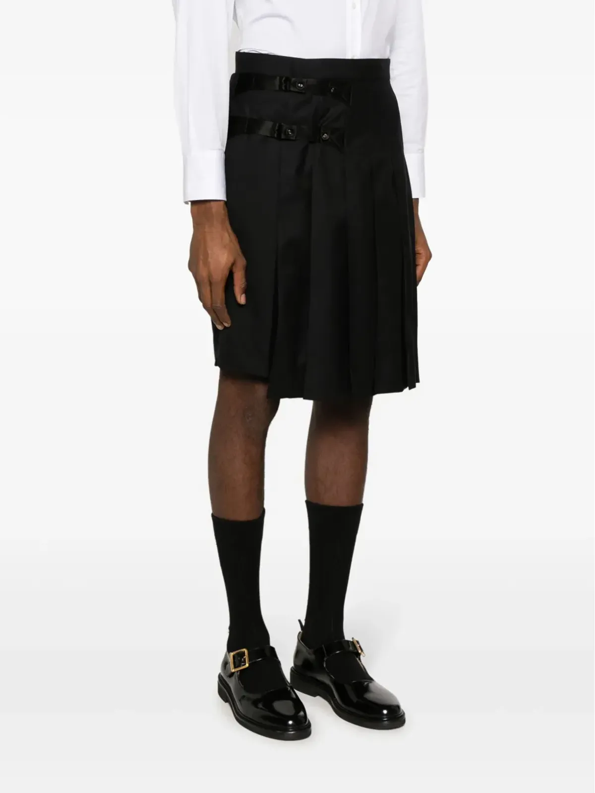 Thom Browne プリーツ入り膝丈ウールスコーツ - 画像3