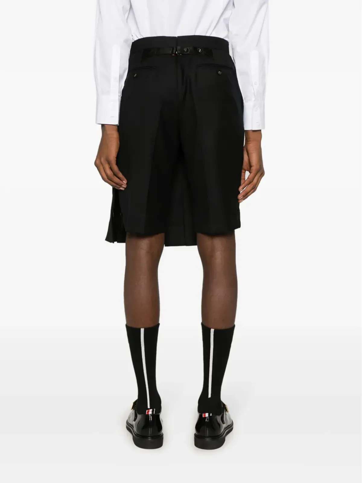 Thom Browne プリーツ入り膝丈ウールスコーツ - 画像4