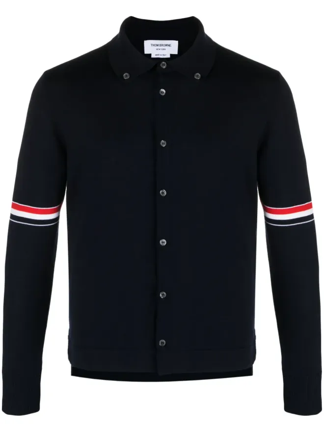 Thom Browne Thom Browne RWBストライプ ウール カーディガン ブルーの商品画像