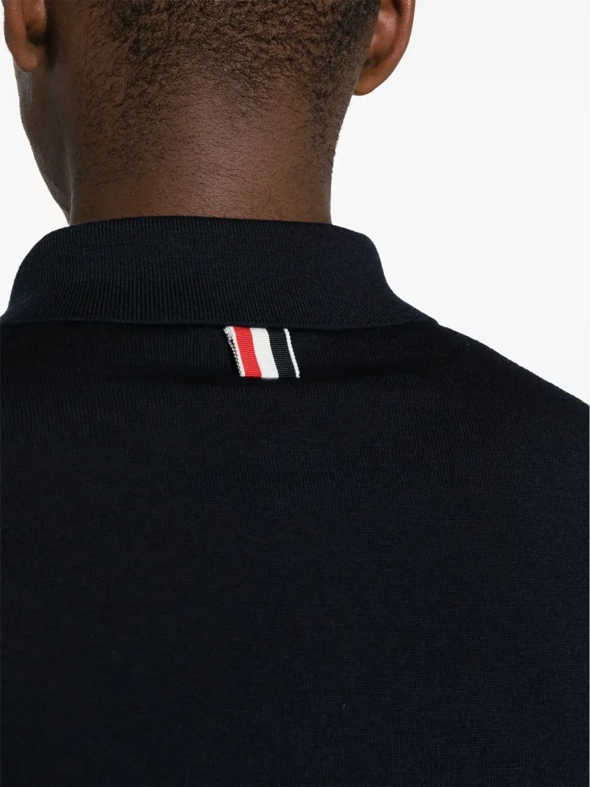 Thom Browne RWBストライプ ウール カーディガン ブルー - 画像5