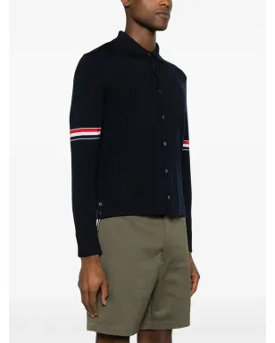 Thom Browne RWBストライプ ウール カーディガン ブルー - サムネイル3