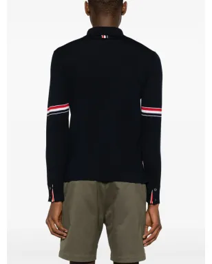Thom Browne RWBストライプ ウール カーディガン ブルー - サムネイル4