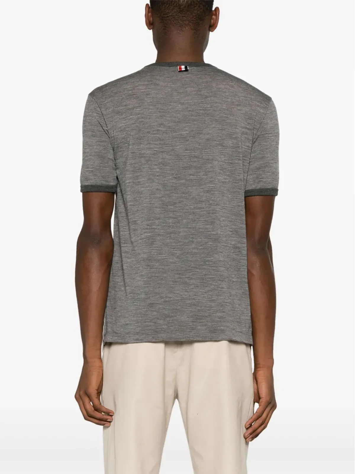 Thom Browne リンガー コットン Tシャツ グレー - 画像4