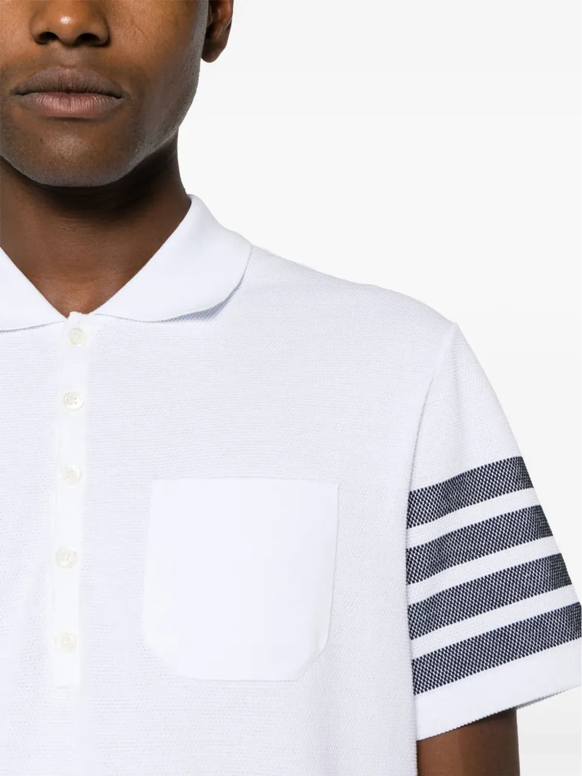 Thom Browne 4-Bar コットン ポロシャツ - ホワイト - 画像5