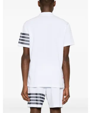 Thom Browne 4-Bar コットン ポロシャツ - ホワイト - サムネイル4