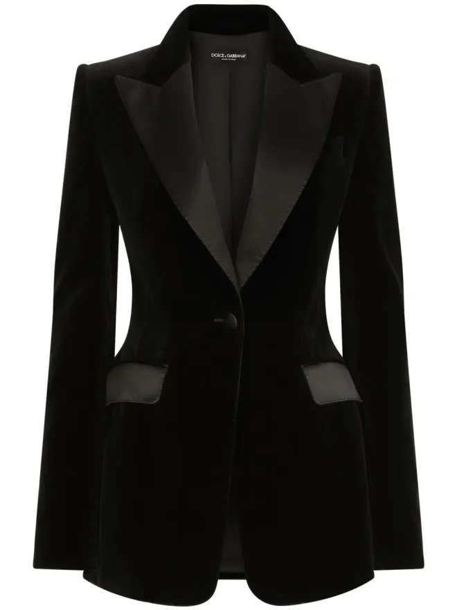 Dolce & Gabbana Dolce & Gabbana シングルブレスト ベルベット ブレザーの商品画像