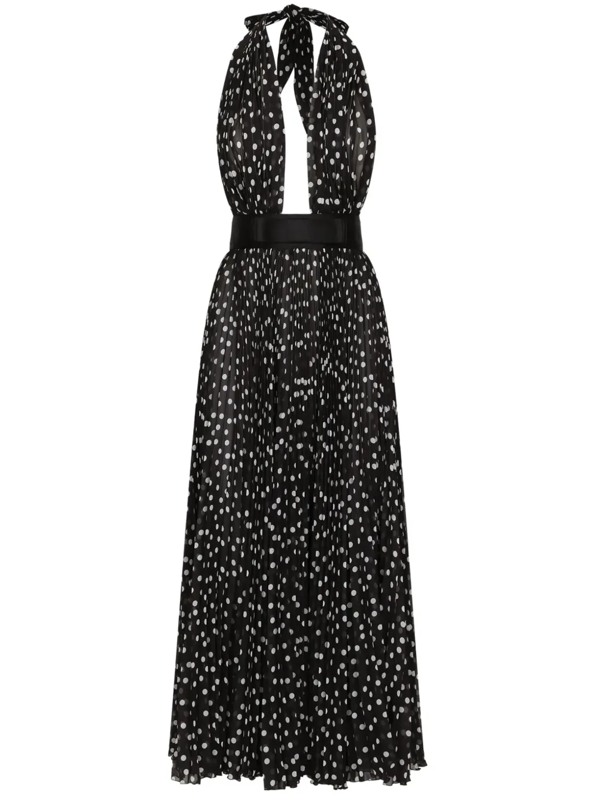 Dolce & Gabbana ポルカドット柄ハルタネックドレス - 画像1