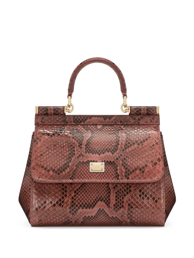Dolce & Gabbana Dolce & Gabbana シシリー蛇柄風トップハンドルバッグ - ピンクの商品画像