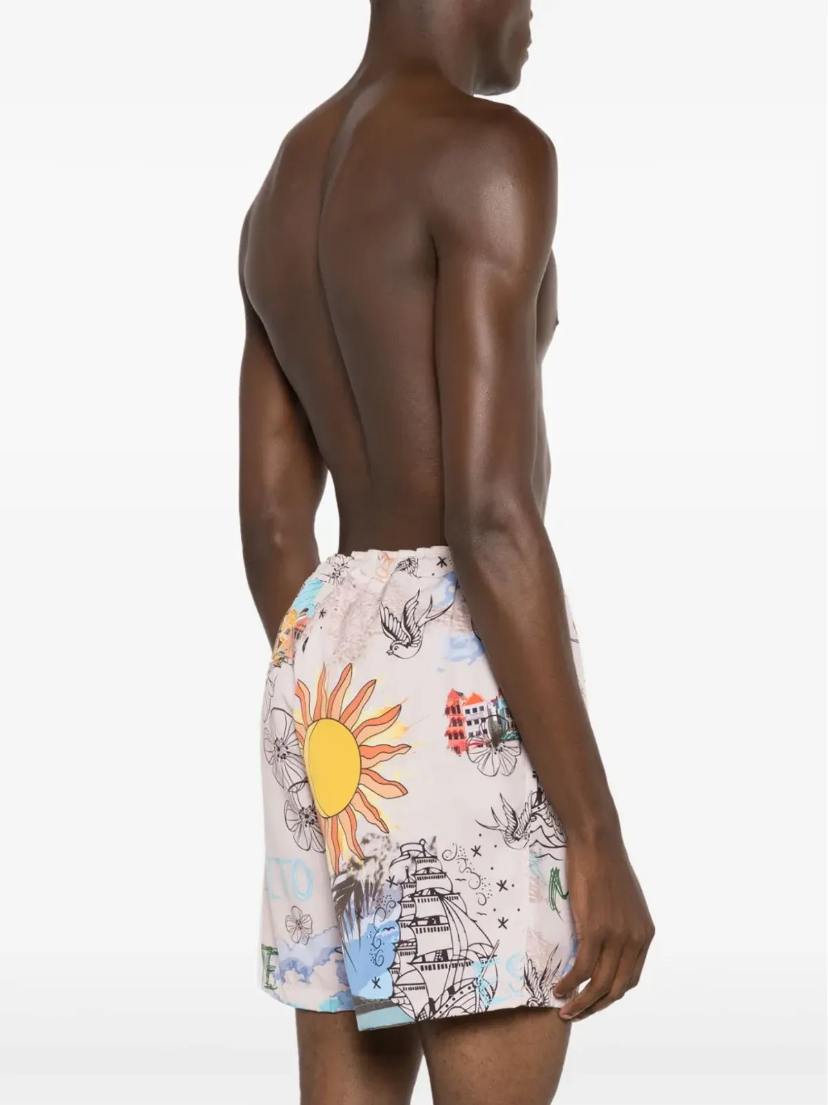 Amir Slama グラフィックプリント シルクショーツ - ニュートラルカラー - 画像4