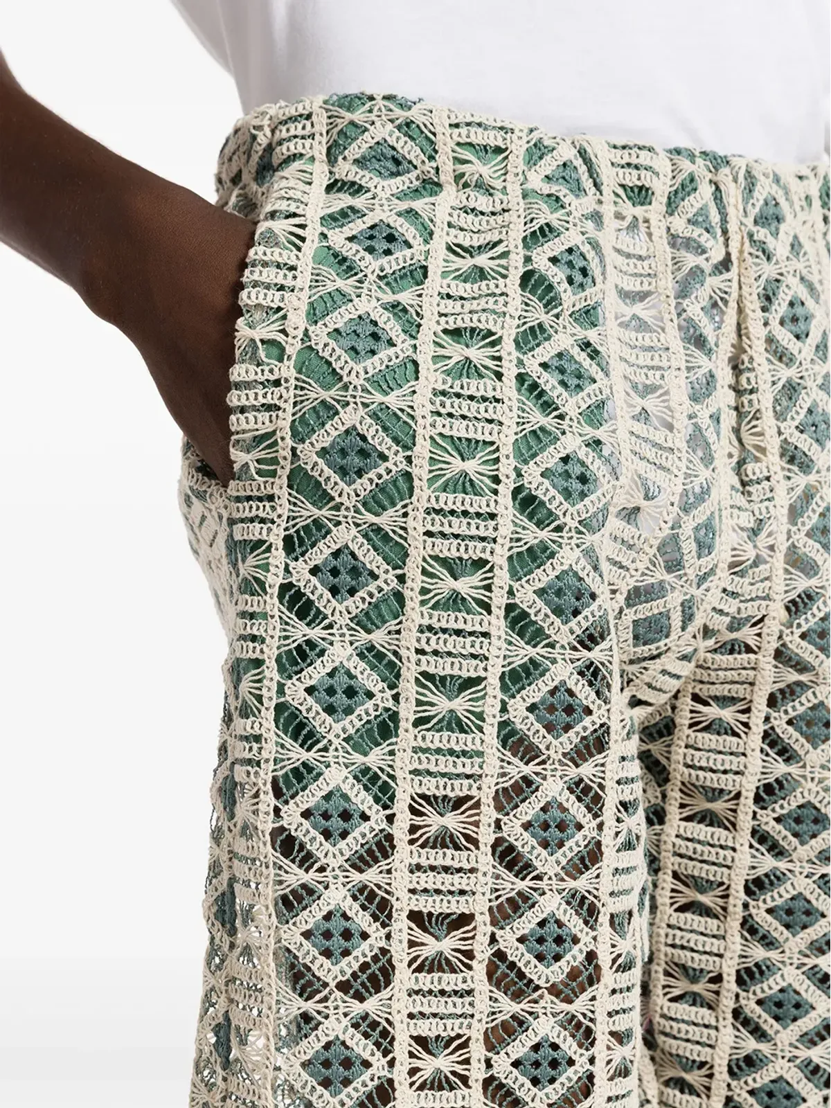 Amir Slama 刺繍ショーツ - グリーン - 画像5