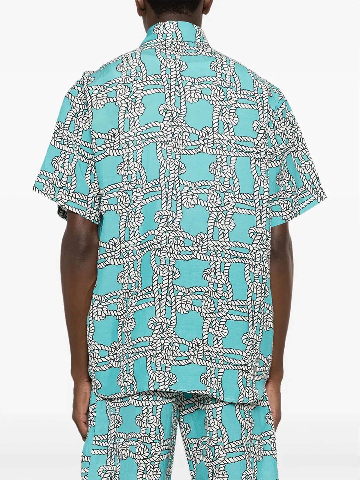 Amir Slama ノットプリント リネンブレンド シャツ - 画像4