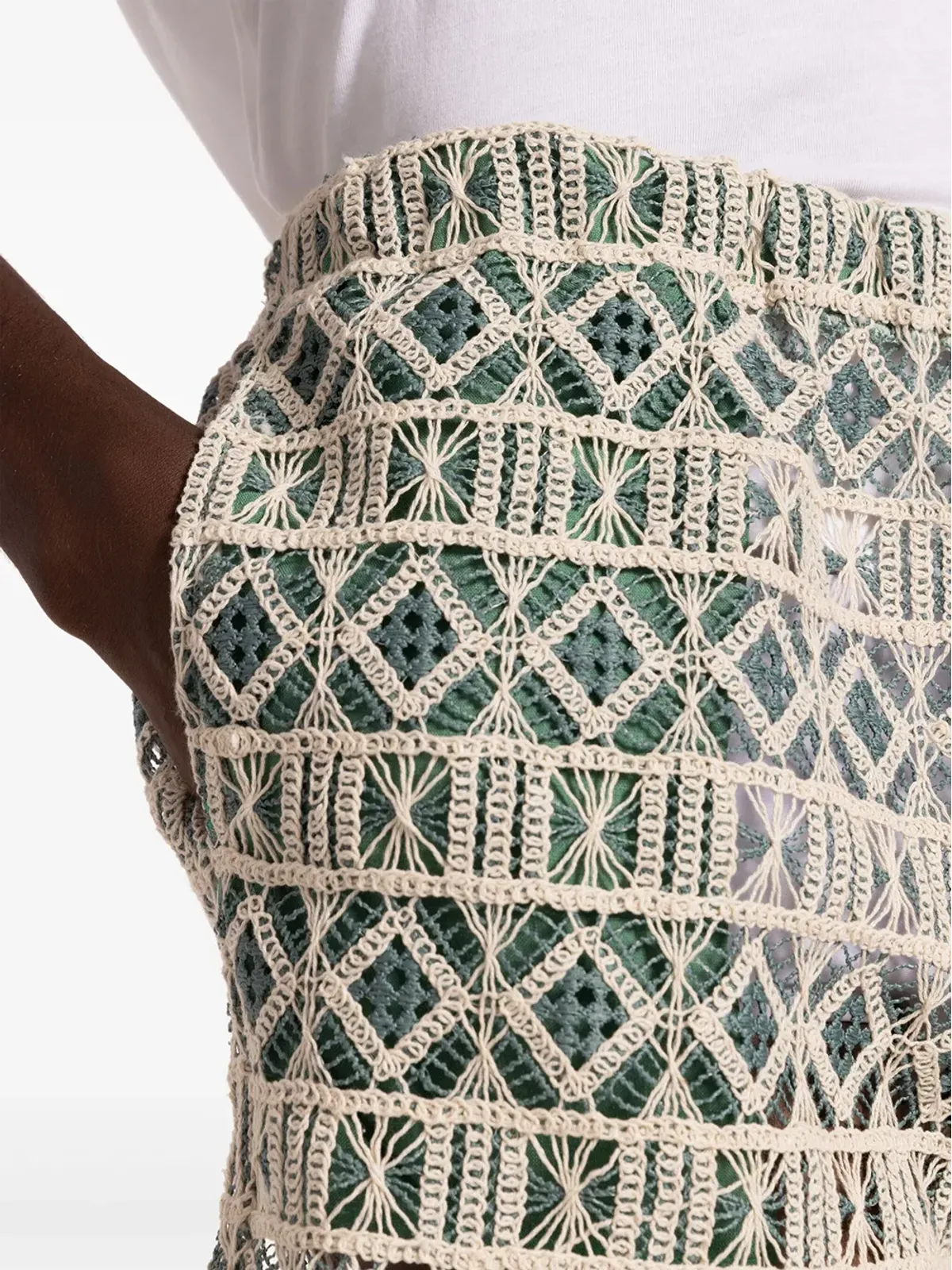 Amir Slama 刺繍入りコットンショーツ（グリーン） - 画像5