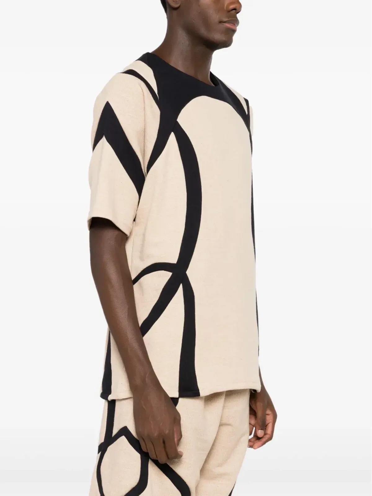 Amir Slama パネルドコットンTシャツ - 画像3