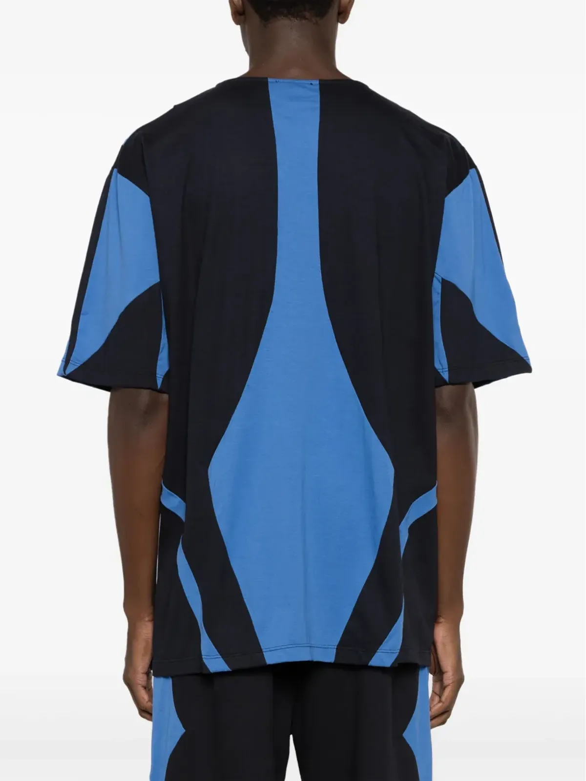 Amir Slama パネルデザインのラウンドネックTシャツ - ブルー - 画像4