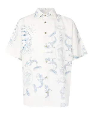 Amir Slama ロゴ刻印入り グラフィックプリント シャツ - ホワイト - サムネイル1
