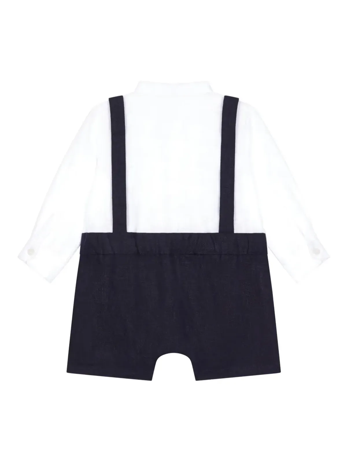 Dolce & Gabbana Kids ロゴ刺繍入りリネンロンパース - ホワイト - 画像2