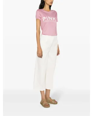 PINKO プロテシラオ リネン混クロップドパンツ - ホワイト - サムネイル3