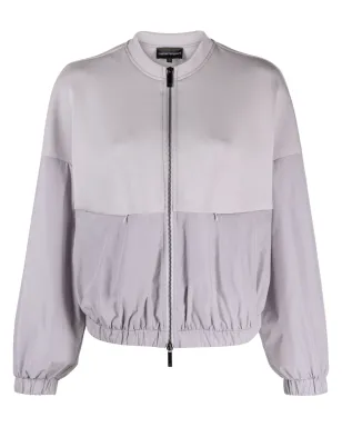 Emporio Armani スキューバジャージー素材のパネルデザイン ボンバー ジャケット（パープル） - サムネイル1