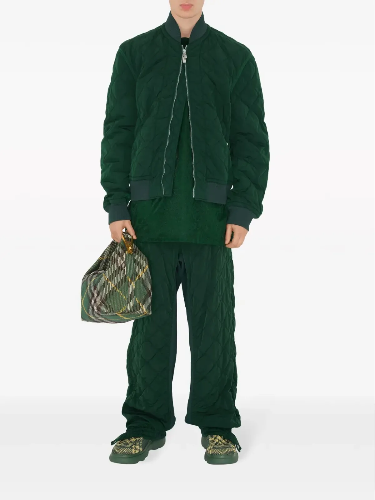 Burberry キルテッドジップアップボンバージャケット - グリーン - 画像2